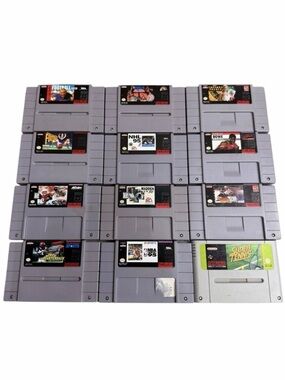 Super Nintendo SNES Lot of 12 Sports Games Football Basketball Boxing, Tennis